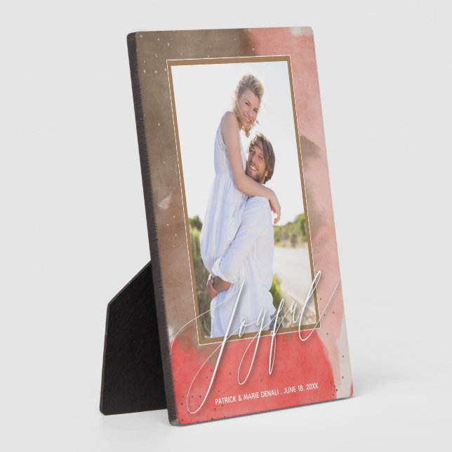 Plaque Photo Aquarelle Joyeuse photo de Noël (Côté)