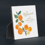 Plaque Photo Aquarelle Oranges Fruit Fête des mariées rustique<br><div class="desc">Aquarelle Oranges Fruit Fête des mariées rustique Plaque de bienvenue</div>