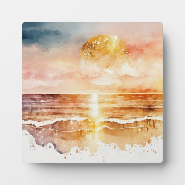 Plaque Photo Aquarelle Plage Design 1 (Devant)