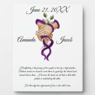 Plaque Photo Aquarelle Purple Handfasting Art Mariage Keepsaké