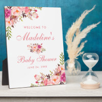Aquarelle rose Blush Baby shower Floral Bienvenue