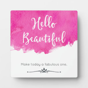 Plaque Photo Aquarelle rose Paint Splatter Hello Beautity
