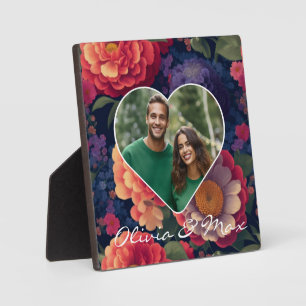 Plaque Photo Aquarelle rose rouge-orange jolie photo florale