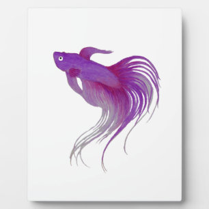 Plaque Photo Aquarelle violette Betta Fish