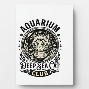 Plaque Photo Aquarium Chat de mer profond Graphique de chat drô