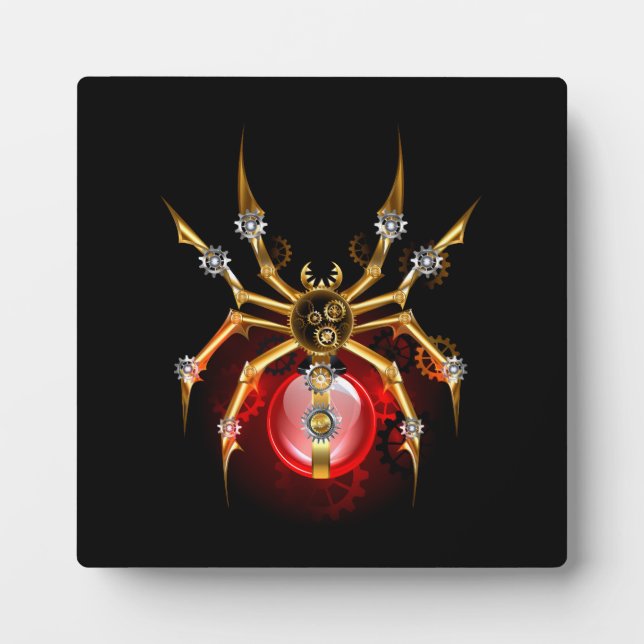 Plaque Photo Araignée en vapeur noire (Devant)