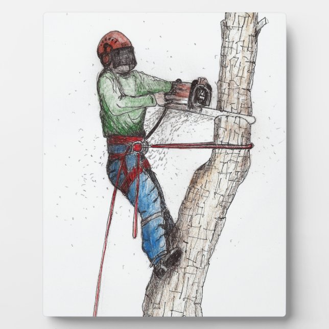Plaque Photo Arboriste Tree Surgeon (Devant)