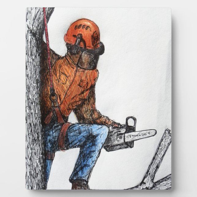 Plaque Photo Arboriste Tree Surgeon (Devant)