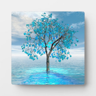 Plaque Photo Arbre Bleu Cristal
