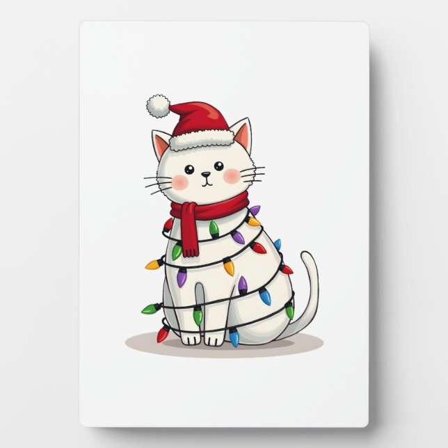 Plaque Photo Arbre de Noël Chat Noël (4) (Devant)