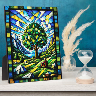 Plaque Photo Arbre de sérénité en verre coloré