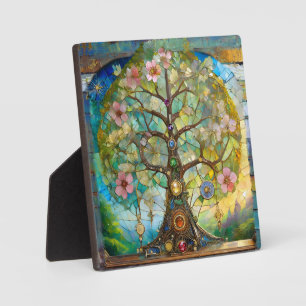 Plaque Photo Arbre de Vie Fleurissant des 7 Chakras