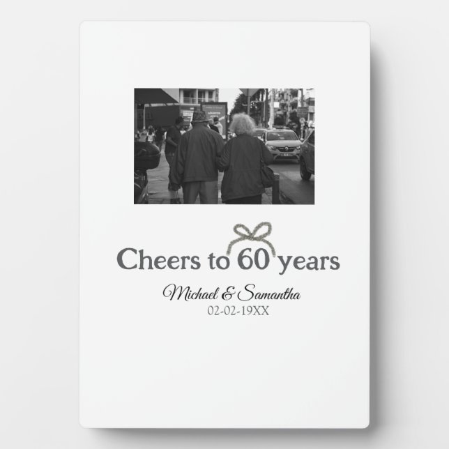 Plaque Photo Arc doré félicite pour les 60 ans de mariage  (Devant)