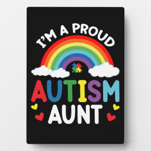 Plaque Photo Arc-en-ciel Je suis une tante autiste fière Sensib