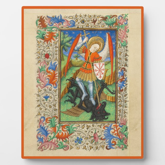 Plaque Photo Archange Michael Art médiéval (Devant)
