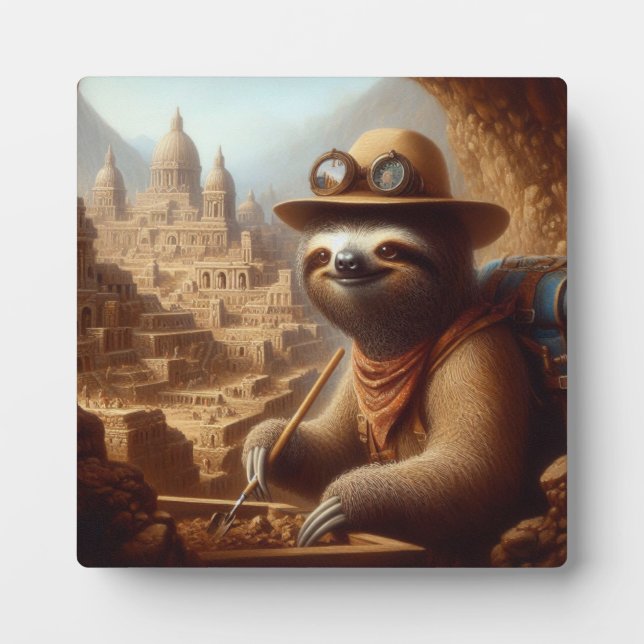 Plaque Photo Archéologue Sloth (Devant)