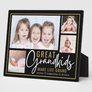 Plaque Photo Arrière-petits-enfants rendent la vie grandiose No