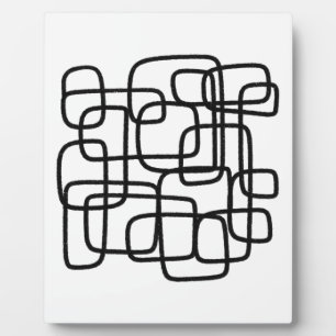 Plaque Photo Art abstrait contemporain en noir et blanc à ligne