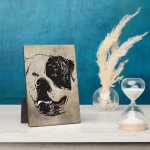 Plaque Photo Art America Bulldog Cadeau pour amoureux de Bull