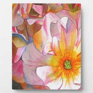 Plaque Photo Art aquarelle à l'eau rose Cornelia rose pastel