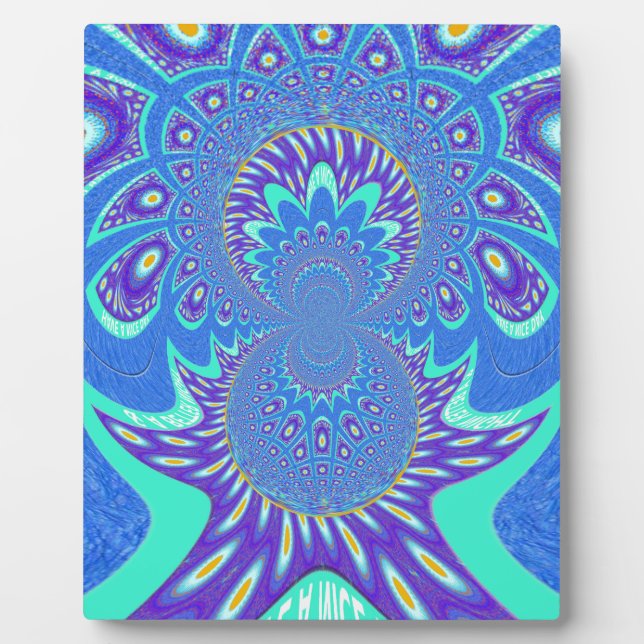 Plaque Photo Art bleu moderne (Devant)