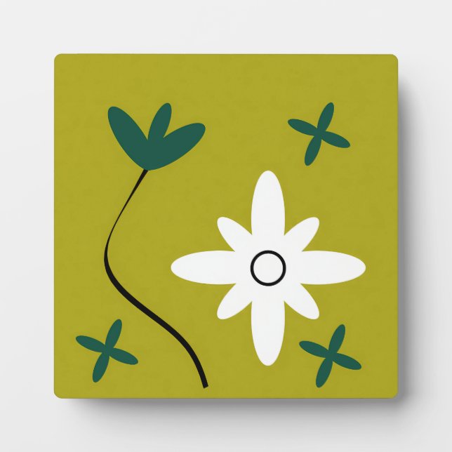 Plaque Photo Art botanique abstrait de fleur de marguerite mini (Devant)