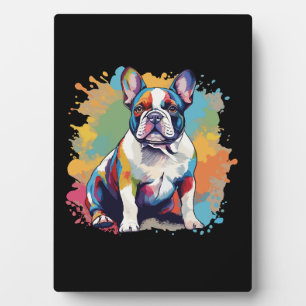 Plaque Photo Art de bouledogue français coloré pour les amateur