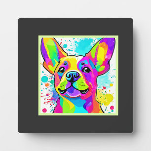 Plaque Photo Art de chiot Bouledogue Français vibrant