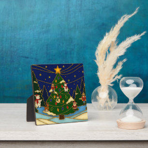 Plaque Photo Art de cloisonné Forêt fantaisiste Noël classique