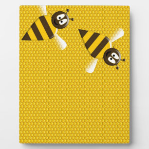 Plaque Photo Art de motif d'abeilles d'abeille d'or jaune de