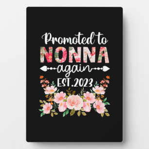 Plaque Photo Art Mère   Promu À Nonna Encore 2023 Floral