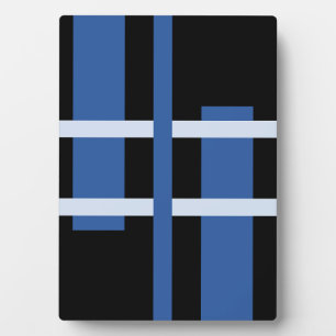 Plaque Photo Art Moderne Abstrait Lignes Bleu Noir