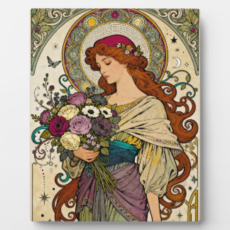 Plaque Photo Art Nouveau sur chevalet