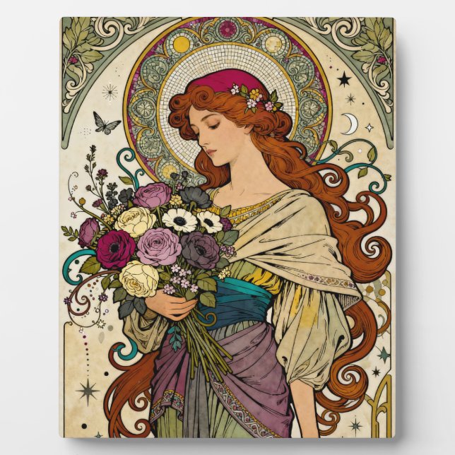 Plaque Photo Art Nouveau sur chevalet (Devant)