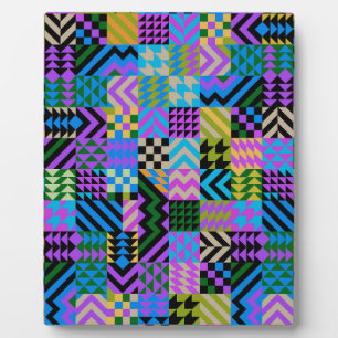 Plaque Photo Art populaire tribal - Bleu