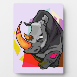 Plaque Photo Art Rhino coloré Cadeau aux amateurs de Rhino