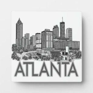 Plaque Photo Art Skyline Atlanta Georgia