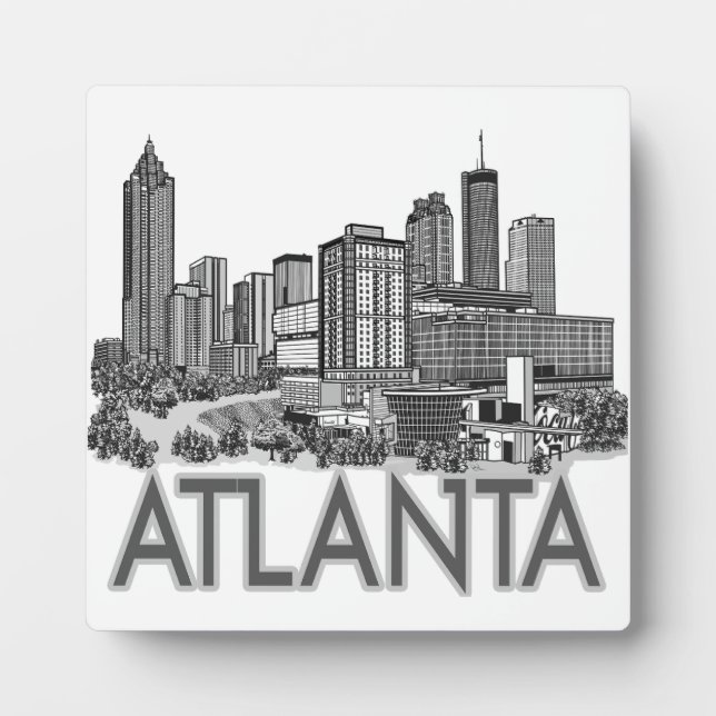 Plaque Photo Art Skyline Atlanta Georgia (Devant)