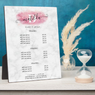 Plaque Photo Artiste de maquillage en marbre parties scintillan