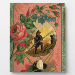 Plaque Photo Artwork de pompier vintage des années 1880