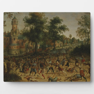 Plaque Photo Assaut dans une ville (huile sur toile)