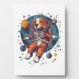 Plaque Photo Astronaute Beagle � Chien Explorateur Spatial