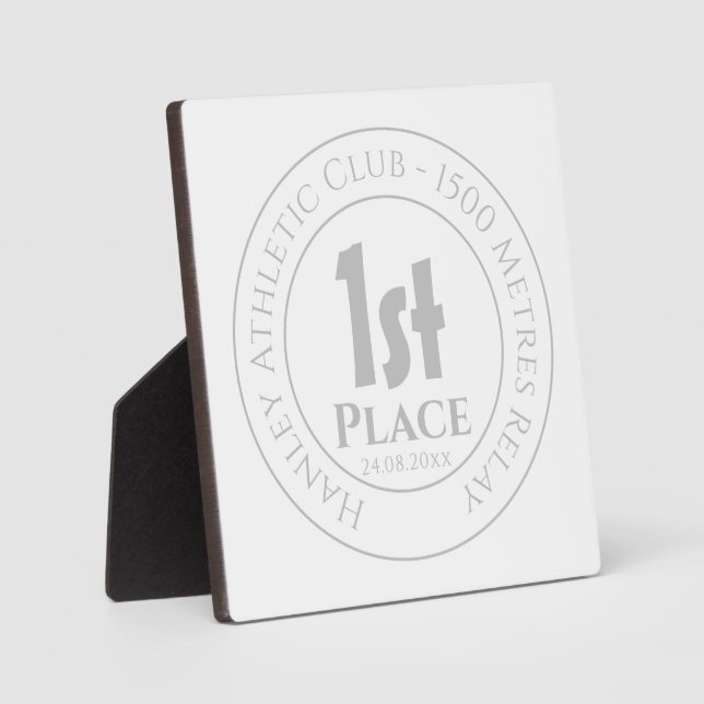Plaque Photo Athlétisme 1er Prix Trophée (Recto)
