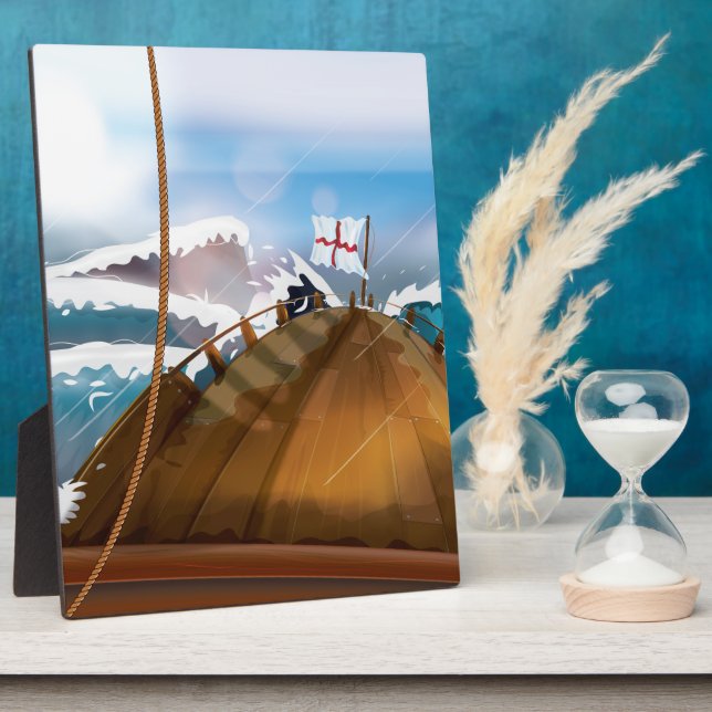 Plaque Photo Atlantic Ocean Storm Ship (Côté)