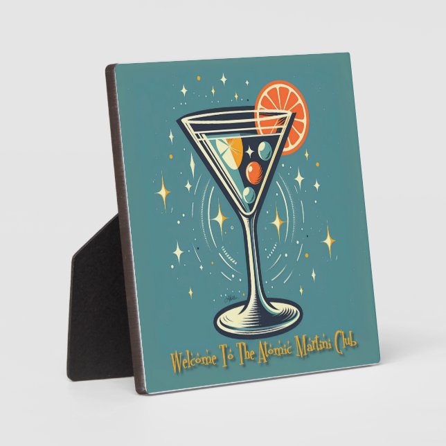 Plaque Photo Atomic Martini Club Retro Futuristic Cocktail (Recto)