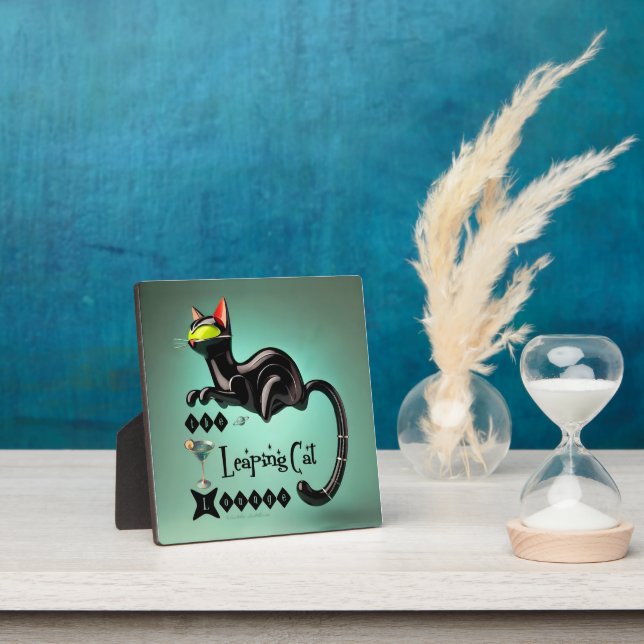 Plaque Photo Atomique Futuriste Le Leaping Cat Lounge (Insitu)