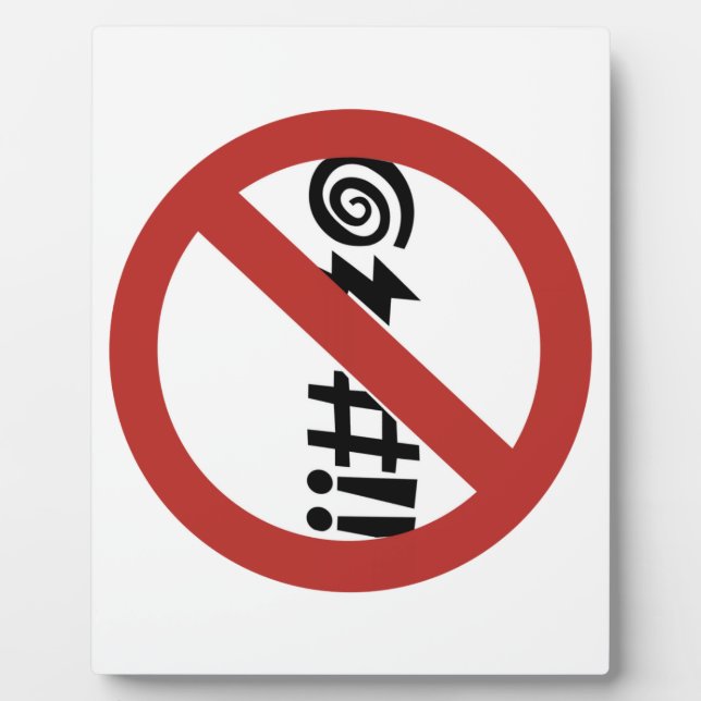 Plaque Photo Aucune malédiction autorisée, Signal, Virginie, Ét (Devant)