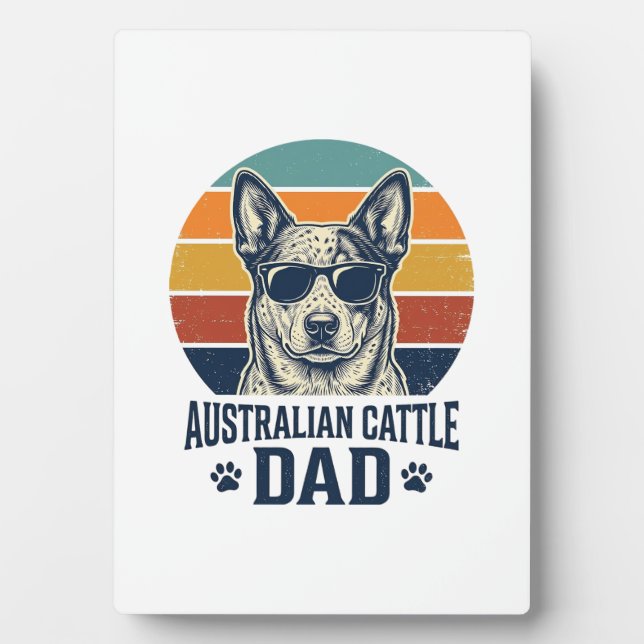 Plaque Photo Australian Cattle Dog Dad Vintage Sunset Shirt_1 (Devant)