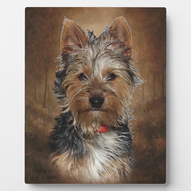 Plaque Photo Australian Silky Terrier With Easel (Devant)