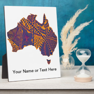 Plaque Photo Australie Carte Doodle Orange Purple